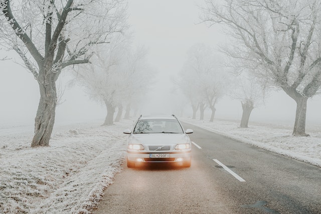 snow on vehicle