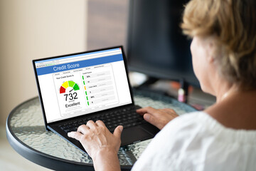 woman checking credit score