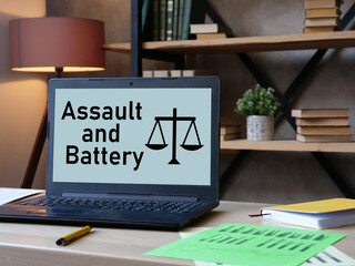 assault and battery on computer screen