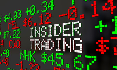 stock market board that says insider trading