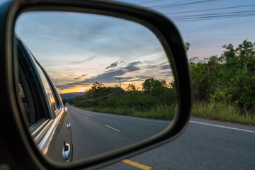 side mirror of car